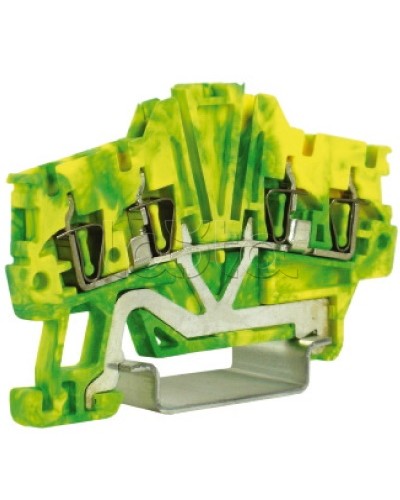 Зажим для заземления, 2 ввод/2 вывода, 1,5 кв.мм желто-зеленый DKC ZHT420 в Санкт-Петербурге Держатели, клипсы, скобы Pintop.ru