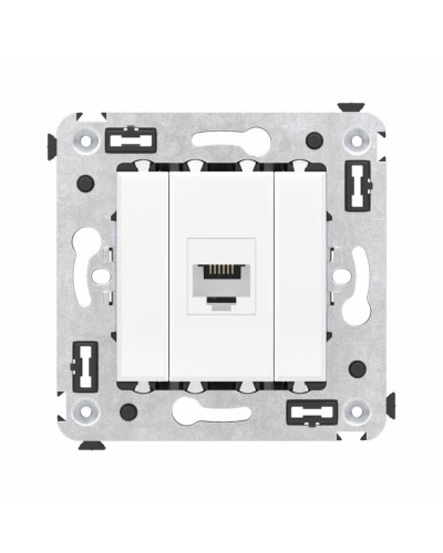 Телефонная розетка RJ-12 без шторки в стену одинарная, Avanti, Белое облако DKC (4400613) в Санкт-Петербурге Розетки компьютерные и телефонные Pintop.ru