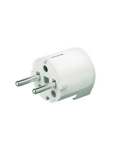 Вилка кабельная, бытовая с боковым вводом кабеля. Белая. IP20 16А 2P+E 230В DKC DIS13083 в Санкт-Петербурге Аксессуары для стоек и шкафов Pintop.ru