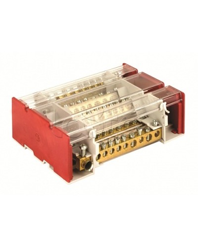 Блок распределительный на DIN рейку c выносной клеммой 4р 160А, 7х7мм 1х8мм 1х9мм 1х12мм DKC BD3160104 в Санкт-Петербурге Аксессуары для стоек и шкафов Pintop.ru