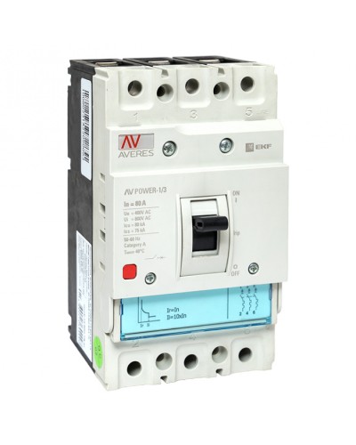 Автоматический выключатель AV POWER-1/3 80А 80kA TR EKF AVERES (mccb-13-80H-TR-av) в Санкт-Петербурге Электротехническое оборудование Pintop.ru