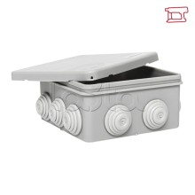 Коробка распределительная КМР-030-014 с крышкой (100х100х50), 10 мембр. вводов IP55 EKF (plc-kmr-030-014)