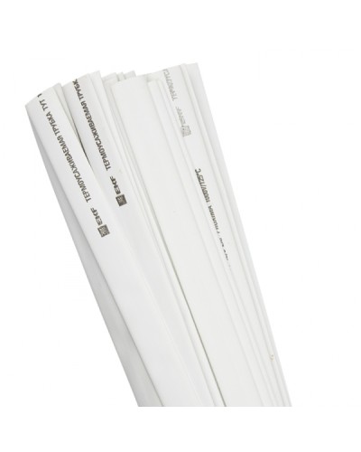 Термоусаживаемая трубка ТУТ нг 12/6 белая в отрезках по 1м EKF PROxima (tut-12-w-1m) в Санкт-Петербурге Аксессуары для кабель-канала Pintop.ru