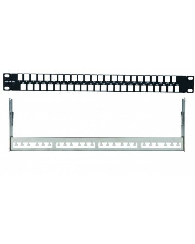 Наборная коммутационная панель 19”, 1U, 48 портов UTP/FTP Eurolan (27F-00-48BL) в Санкт-Петербурге Патч-панели Pintop.ru