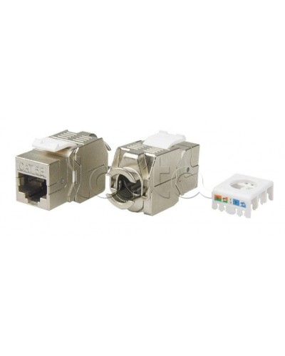 Вставка Keystone Jack RJ-45(8P8C) Hyperline KJ8-8P8C-C5e-180-TLS-SH-F-WH в Санкт-Петербурге Модули Keystone Pintop.ru