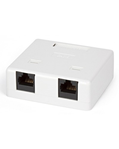 Розетка компьютерная RJ-45(8P8C) Hyperline SB1-2-8P8C-C6-WH в Санкт-Петербурге Розетки компьютерные и телефонные Pintop.ru