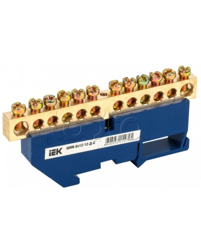 Шина N ноль на DIN-изоляторе ШНИ-8х12-12-Д-С IEK (YNN10-812-12D-K07) в Санкт-Петербурге Клеммные колодки Pintop.ru
