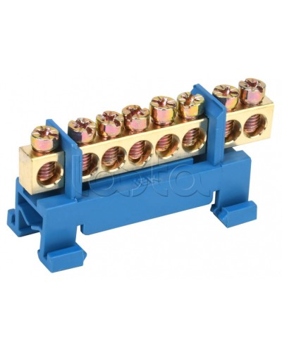 Шина нулевая изолированная с одним угловым изолятором ШНИ-6x9-8-С-С IEK (YNN10-69-8P-K07) в Санкт-Петербурге Клеммные колодки Pintop.ru