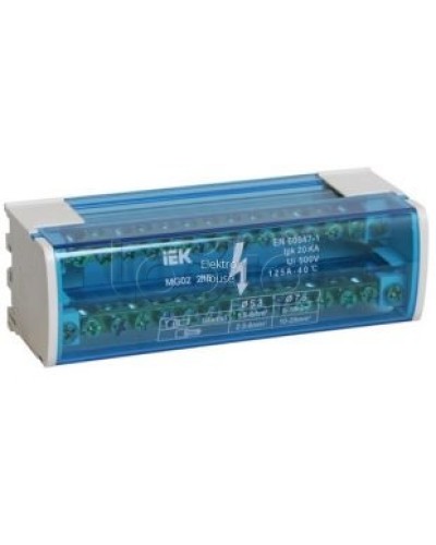 Шина «N» нулевая на DIN-рейку в корпусе 2Х15 групп IEK YND10-2-15-125 в Санкт-Петербурге Аксессуары для стоек и шкафов Pintop.ru