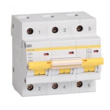 Выключатель автоматический 3P 32A (тип C) IEK ВА47-100 3P 32А (MVA40-3-032-C)