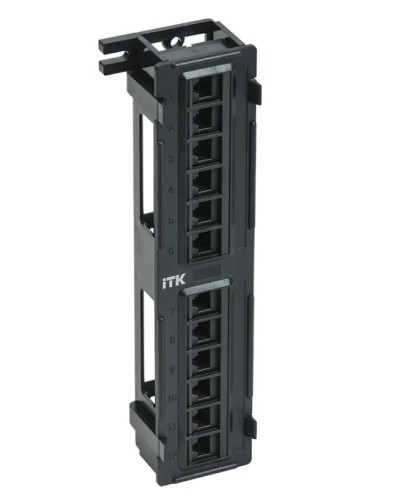 ITK Настенная патч-панель кат.5Е UTP, 12 портов (IDC Dual) (PP12-C5EU-D05) в Санкт-Петербурге Патч панель Pintop.ru