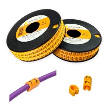 Клипса маркировочная на кабель диаметром 3.6–7.4 мм, символ "9", 500 шт., желтая LANMASTER LAN-MCC-EC29/500-YL