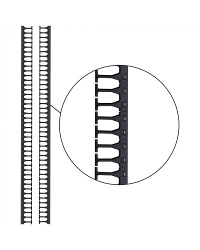 Кабельная гребенка 42U с пальцами глубиной 169 мм, 2 шт. в компл., черная LANMASTER (LAN-DC-CB-42Ux8-PF/L) в Санкт-Петербурге Аксессуары для стоек и шкафов Pintop.ru