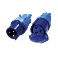Вилка IEC 309 однофазная 32A, 250V, разборная, синяя LANMASTER (LAN-IEC-309-32A1P/M)