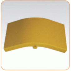 Крышка внешнего изгиба 45° оптического лотка 120 мм, желтая LANMASTER LAN-OT120-EC45C