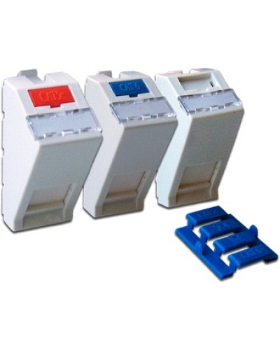 Вставка 22.5х45 на 1 кейстоун, угловая, со шторкой, маркировкой, иконками, белая LANMASTER LAN-SIP-22A-WH в Санкт-Петербурге Коммутационные изделия Pintop.ru