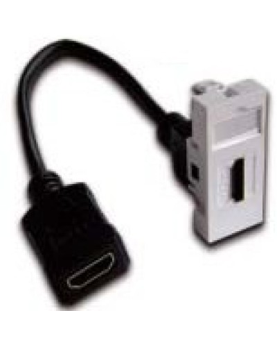 Вставка Mosaic 22.5x45 с адаптером HDMI с удлинителем, мама-мама, белая LANMASTER LAN-SIP-22HDMI-WH в Санкт-Петербурге Коммутационные изделия Pintop.ru