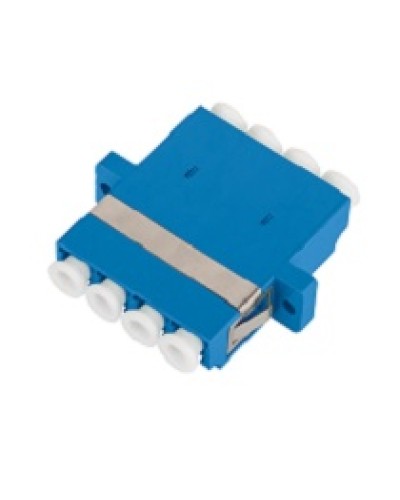 Адаптер NIKOMAX волоконно-оптический, соединительный, одномодовый, стандарта OS2, LC/UPC-LC/UPC, квадро, пластиковый, без шторки, с фланцами, синий, уп-ка 2шт. в Санкт-Петербурге Проходные адаптеры и розетки оптические Pintop.ru