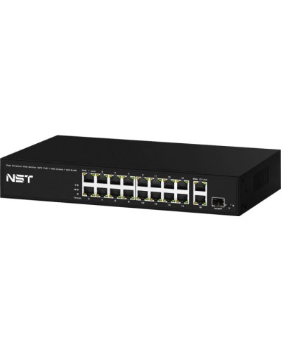 PoE коммутатор Fast Ethernet на 16 x RJ45 PoE + 2 x RJ45 GE + 1 SFP GE порта NST NS-SW-16F3G-P в Санкт-Петербурге Коммутаторы Pintop.ru