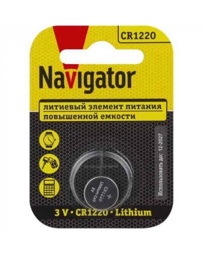 Элемент питания Navigator 93 825 NBT-CR1220-BP1 в Санкт-Петербурге Электротехническое оборудование Pintop.ru