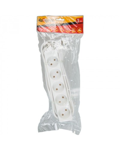 Удлинитель Navigator 71 553 NPE-S-05-300-X-2x0.75б/з 5 гн. 3м в Санкт-Петербурге Блоки розеток Pintop.ru