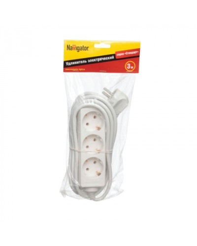 Удлинитель Navigator 94 179 NPE-S-03-300-E-3x1 с/з 3 гн. 3м в Санкт-Петербурге Блоки розеток Pintop.ru