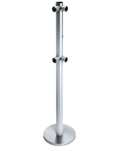 Стойка ограждения с отверстием под фиксатор L-образная, 2 муфты слева передвижная Oxgard ВЗР2442.09.22 в Санкт-Петербурге Ограждения Pintop.ru