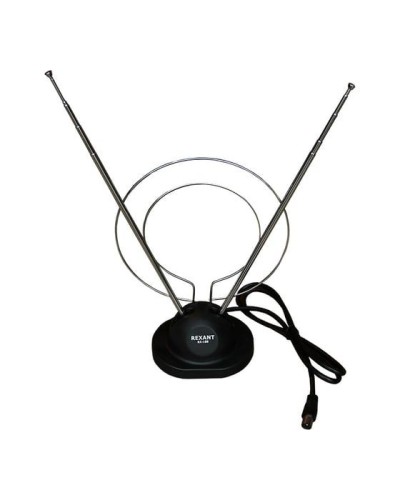 Антенна комнатная телескопическая на подставке «Усы+кольцо», RX-100 REXANT 34-0100 в Санкт-Петербурге Системы видеонаблюдения Pintop.ru