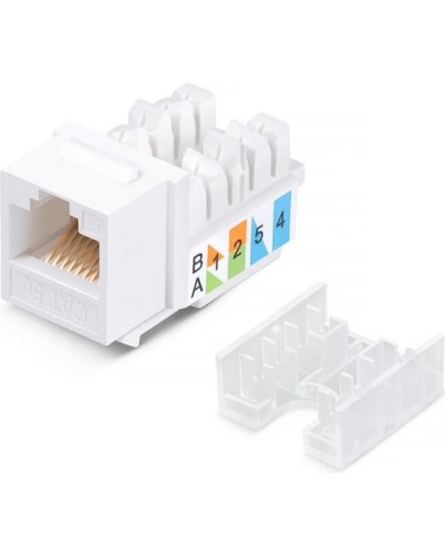 Модуль Keystone Jack RJ-45(8P8C), UTP неэкранированный, CAT 5e, тип 90 градусов, белый REXANT PRO 02-0064 в Санкт-Петербурге Модули Keystone Pintop.ru