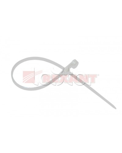 Хомут-стяжка нейлоновый под винт 2.5х100 мм белый (100шт/уп) REXANT 07-0104 в Санкт-Петербурге Стяжки-хомуты Pintop.ru