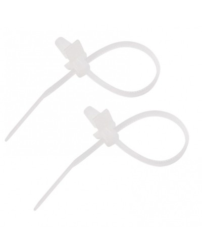 Хомут-стяжка нейлоновый, с крепежным пистоном 2.5х100 мм белый (100шт/уп) REXANT 07-0107 в Санкт-Петербурге Стяжки-хомуты Pintop.ru