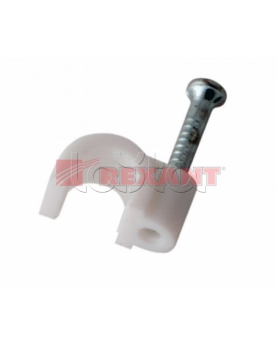 Крепеж кабеля круглый 5мм (10шт/уп) REXANT 07-4005 в Санкт-Петербурге Держатели, клипсы, скобы Pintop.ru