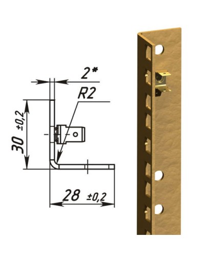 Направляющие L-образные для шкафов 42U (2 шт/уп.) TLK TLK-VNS2-L-42U в Санкт-Петербурге Полки для шкафов и стоек Pintop.ru