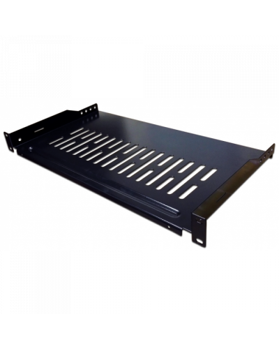 Полка фронтальная, с возможностью установки заднего фиксатора, 250 мм, 1U, 18 кг TWT (TWT-CB-SFBF250-1U/18) в Санкт-Петербурге Полки для шкафов и стоек Pintop.ru