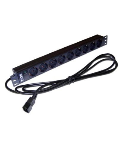 Блок розеток 19 9 шт. без выключателя, 10A 250V, шнур питания с вилкой C14, 3.0 м TWT TWT-PDU19-10A9P4-3.0 в Санкт-Петербурге Блоки розеток Pintop.ru