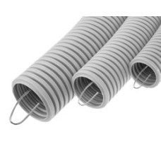 Труба гофрированная ПВХ легкая, с зондом диам. 25 мм (50м), огнестойкость E15-E90 Экопласт 10125-Е90