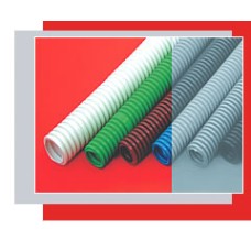 Труба гофрированная HFFR легкая диам 50 мм, с зондом, без галогена, трудногорючая, цвет серый Экопласт 20150HFR