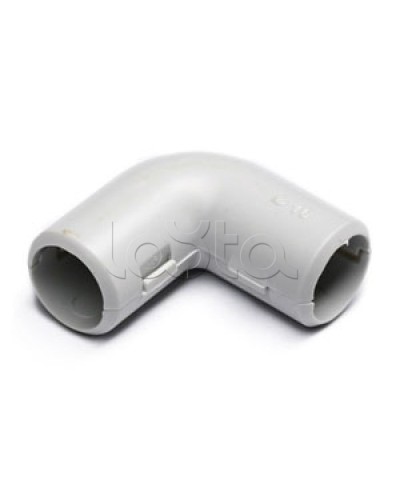 Угол 90° (из двух частей) для труб D32 мм, без галогена Экопласт 41232HF в Санкт-Петербурге Аксессуары для труб (ОКЛ) Экопласт Pintop.ru