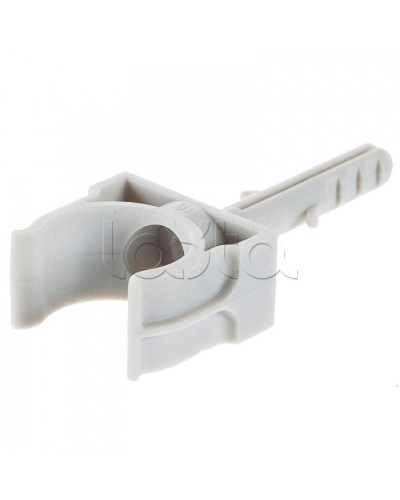 Держатель с дюбелем без шурупа для гофрированной или жесткой гладкой трубы D20 мм, без галогена Экопласт 41420HF в Санкт-Петербурге Держатели, клипсы, скобы Pintop.ru