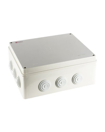 Коробка огн. Е110 о/п, 300х250х120,12 вых.,IP65, 6Р серый Экопласт (43070HF-GR) в Санкт-Петербурге Распределительные коробки Pintop.ru