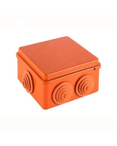 JBS100 Коробка огн. E110, о/п 100х100х55мм, без галогена, 6 вых., IP55, 10P, (0,15-2,5 мм2), цвет оранж. Экопласт (43427HF) в Санкт-Петербурге Распределительные коробки Pintop.ru