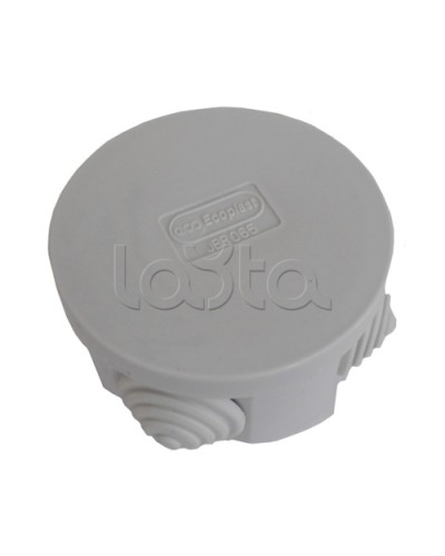 Коробка распределительная о/п с крышкой D65х35 мм, 4 вых., без галогена Экопласт 44004HF в Санкт-Петербурге Распределительные коробки Pintop.ru