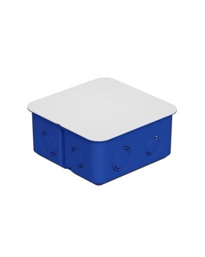Коробка распределительная c/п. с крышкой, 100х100х50мм, IP30 цвет синий Экопласт (44656) в Санкт-Петербурге Распределительные коробки Pintop.ru