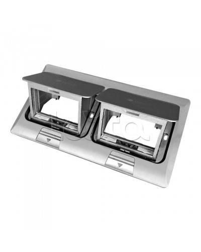 Люк в пол на 2x1,5 поста (45х45мм) в комплекте с коробкой и суппортом, сталь Экопласт (70026) в Санкт-Петербурге Системы лючков и колонн Pintop.ru