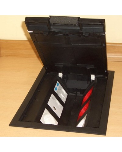 Люк в пол на 6 модулей (45х45мм) с суппортом и коробкой, пластик Экопласт 70062 в Санкт-Петербурге Системы лючков и колонн Pintop.ru