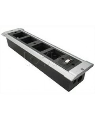 Блок настольный встраиваемый, с выключателем нагрузки на 4 модуля (45х45мм) для креп. к столу (алюмин) Экопласт 70324 в Санкт-Петербурге Аксессуары для кабель-канала Pintop.ru