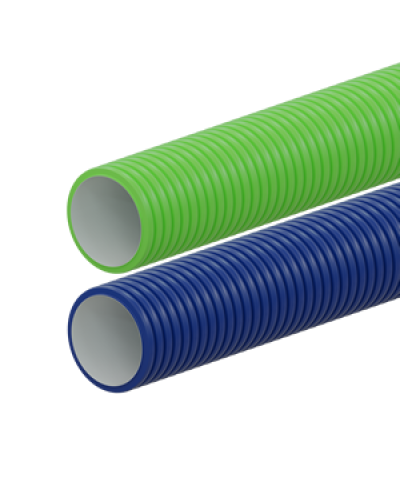 Вентиляционная труба гибкая двустенная для воздуховода (ПНД), антистатическая и антибактериальная D75мм, цвет синий (1шт=50м) Экопласт (803075BU) в Санкт-Петербурге Труба гофрированная Pintop.ru