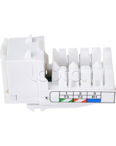 Механизм розетки телефонной (6 контактов) RJ-12 LK45 (Экопласт) (855600) в Санкт-Петербурге Розетки компьютерные и телефонные Pintop.ru