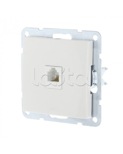 Розетка телефонная RJ-12 с накладкой (белый) LK60 Экопласт (865504) в Санкт-Петербурге Розетки компьютерные и телефонные Pintop.ru