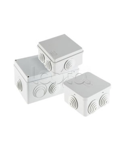 Экопласт JBS070 Коробка распред. о/п, 70х70х40мм 6 вых., IP44 чёрный в Санкт-Петербурге Распределительные коробки Pintop.ru